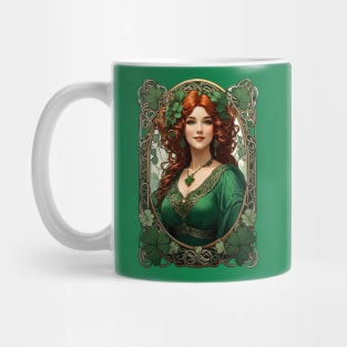 St.Patrick's Day retro vintage Irish woman shamrock design Mug